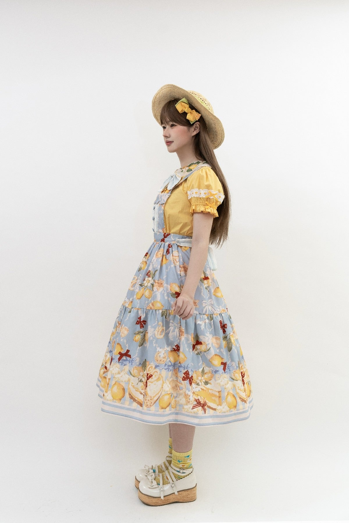 【受注予約6/26まで】Lemon Biscuit サスペンダースカート