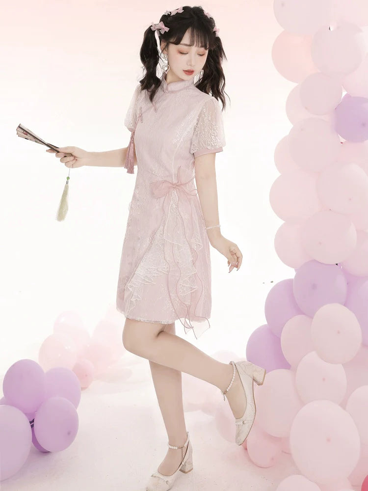 Peach Blossom ピンクリボンチャイナドレス
