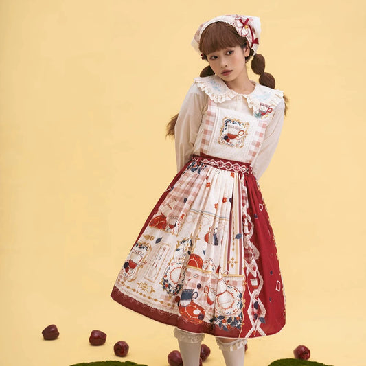 [Sales period ended] Picnic Tea Party 2way overall skirt