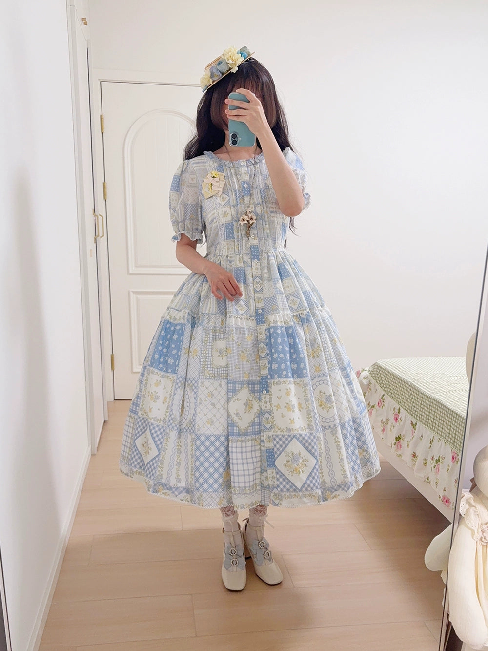 【受注予約7/14まで】Pathwork Garden カントリー風半袖ワンピース