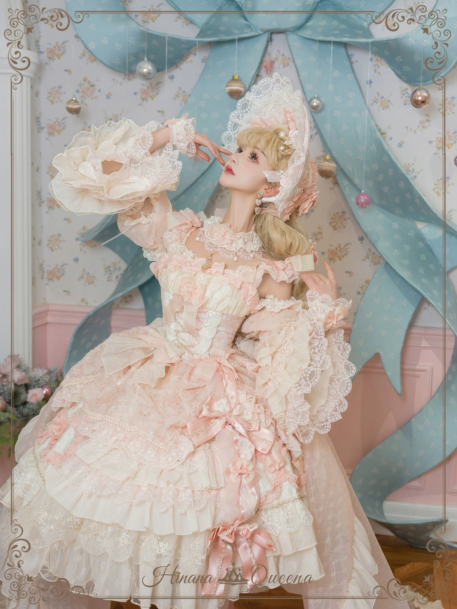 Find Brilliant Blossom レースの花嫁ドレス・ピンク＆パープル