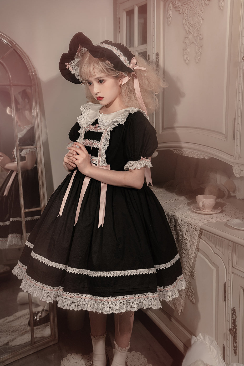 【受注予約5/21まで】Laura's Doll 付け袖付ワンピース・全5色