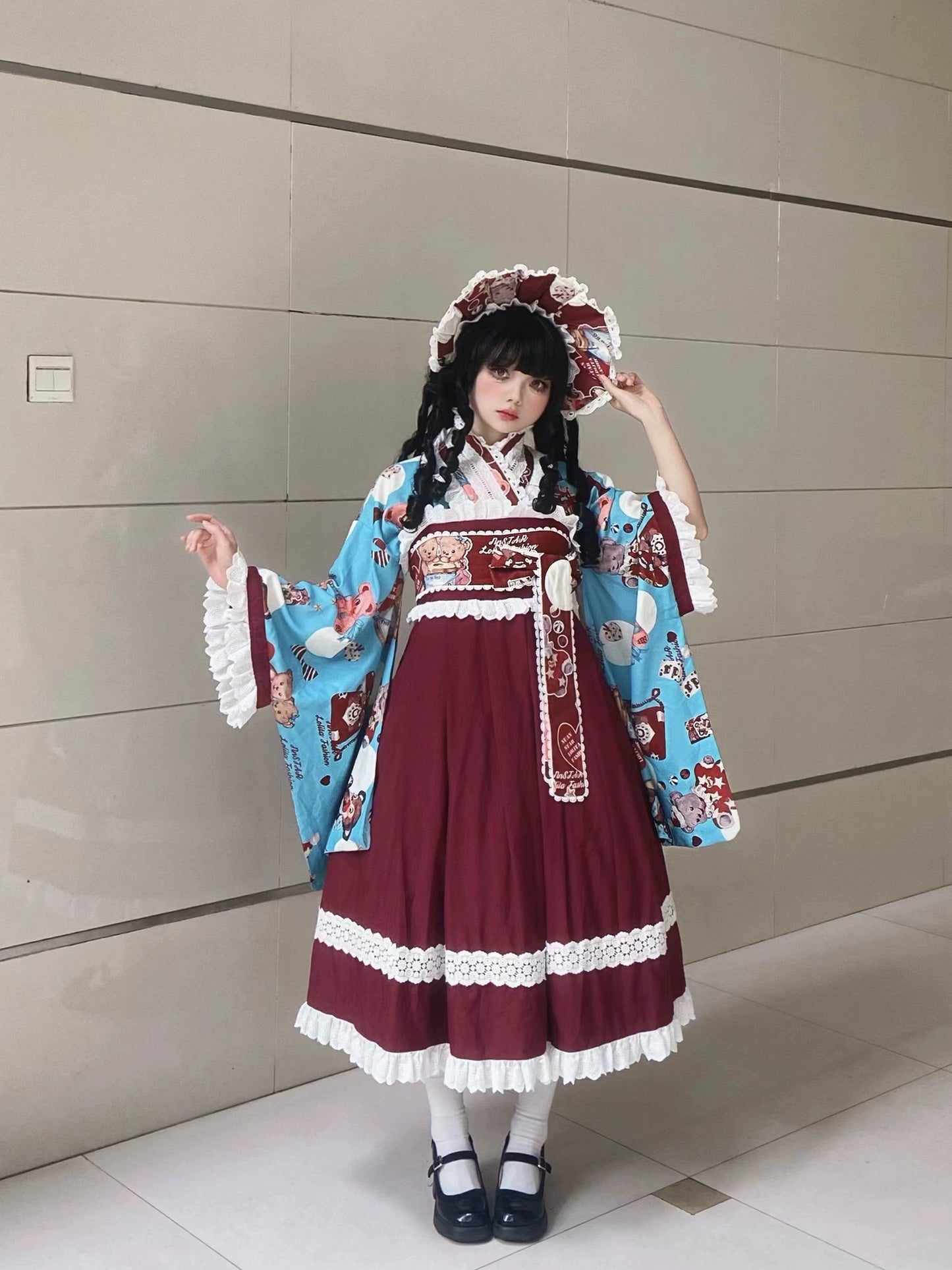 【受注予約7/29まで】Bear Bear World 袴風セットアップ