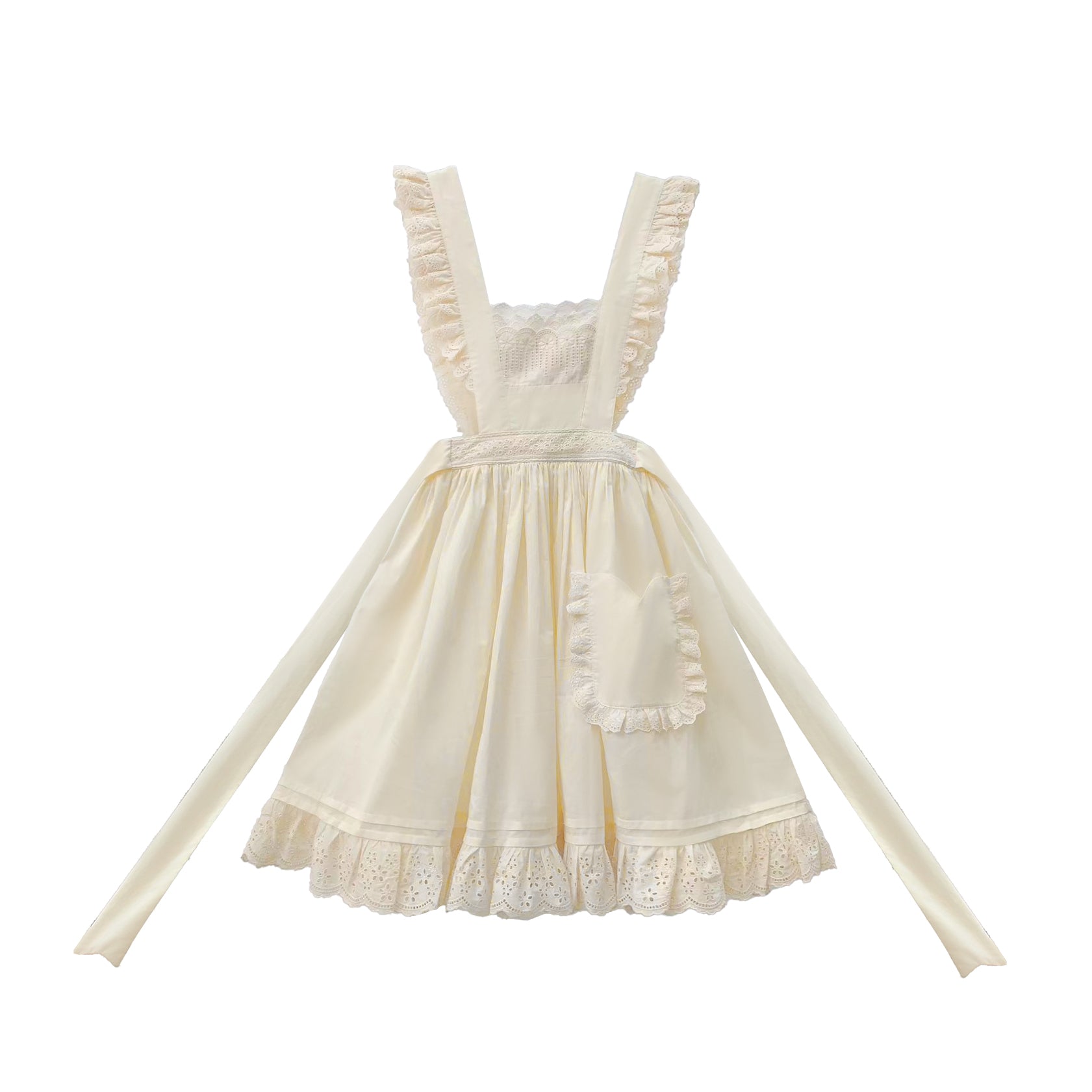 イエローギンガムチェックワンピースとエプロンのセット – ロリータ