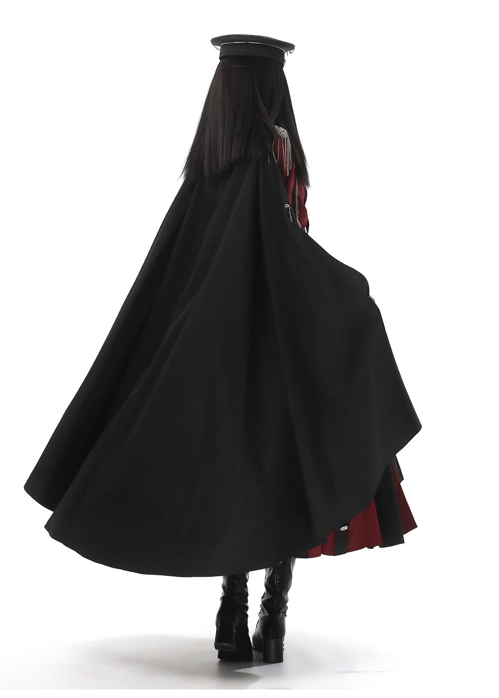 Crimson Knight 蛇刺繍ミリタリーワンピースとマント