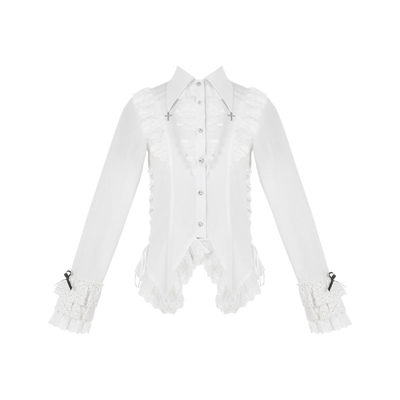 十字架付ジャボタイブラウス