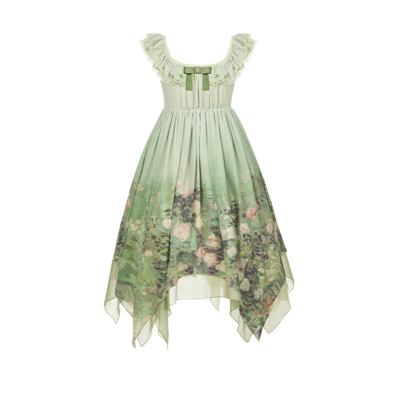 薔薇庭園 油絵プリントジャンパースカート 単品＆セット