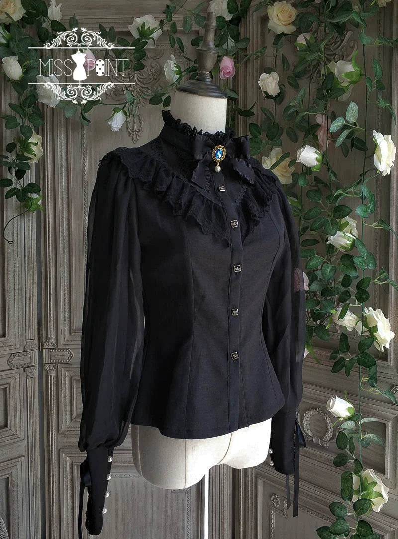 [Pre-order] British Classical Lolita Stand Collar Blouse [Buy together for 20% off]