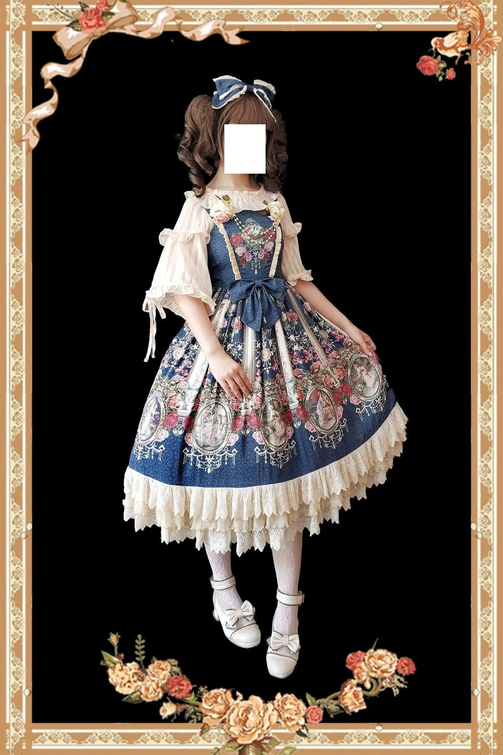 Royal Mural Color Rose Jumper Skirt