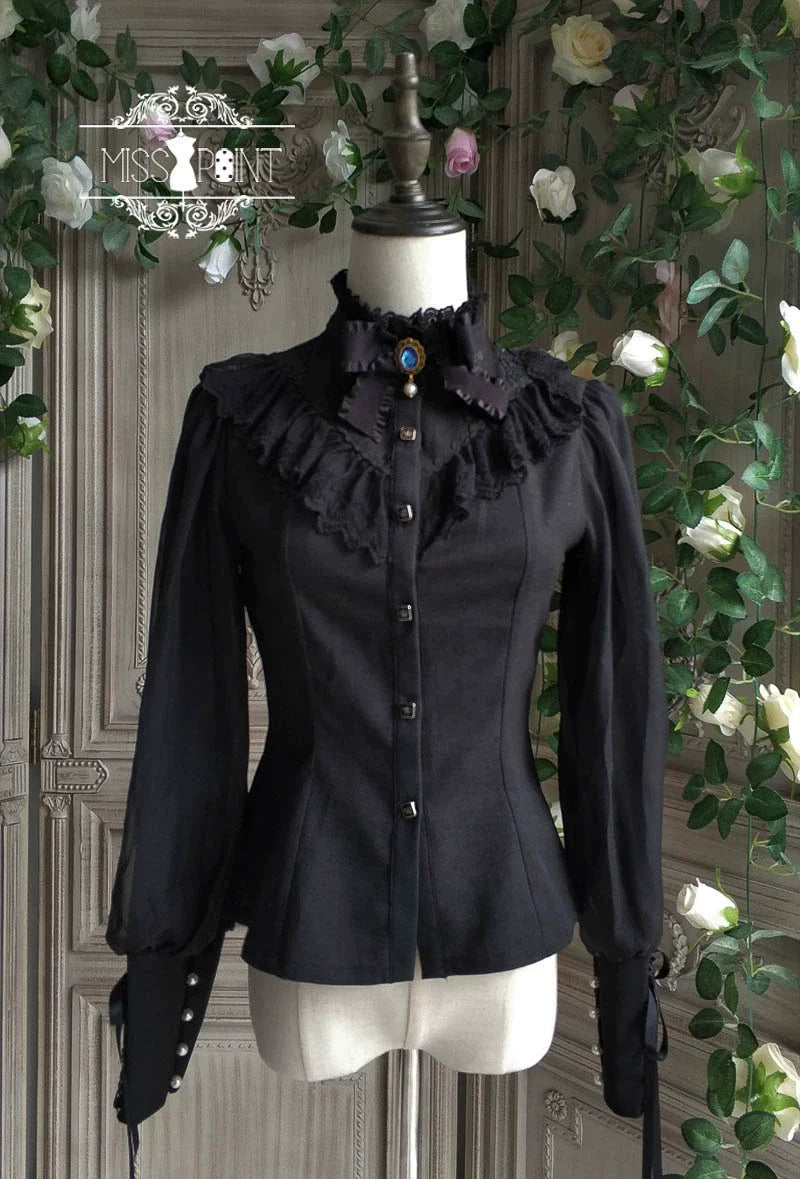 [Pre-order] British Classical Lolita Stand Collar Blouse [Buy together for 20% off]