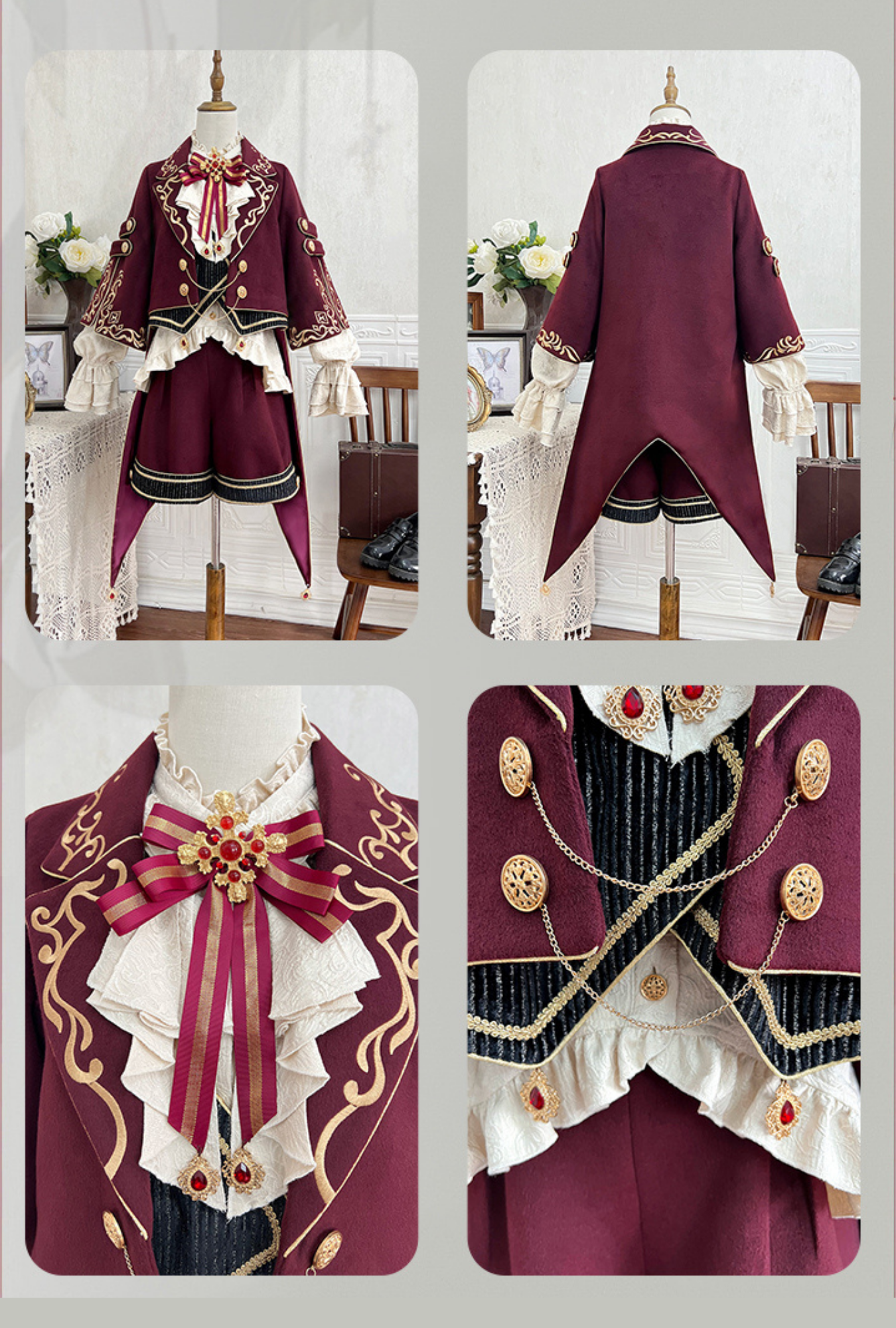 【予約販売】Red Wine 皇子系ショートパンツ3点セット