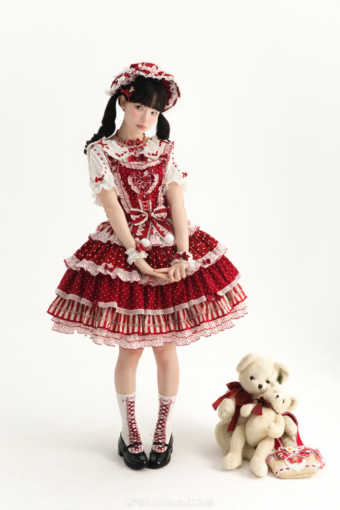 【受注予約5/28まで】Melty Dessert レースとリボンのジャンパースカート