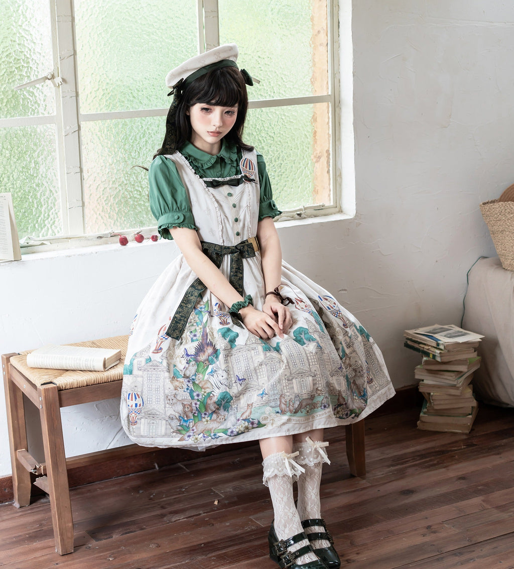 【受注予約6/17まで】The Marvelous Manor 刺繍襟ジャンパースカート