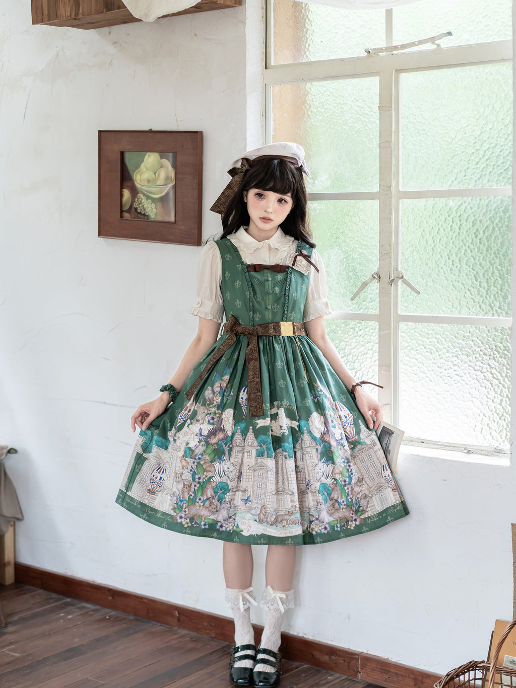 【受注予約6/17まで】The Marvelous Manor 刺繍襟ジャンパースカート