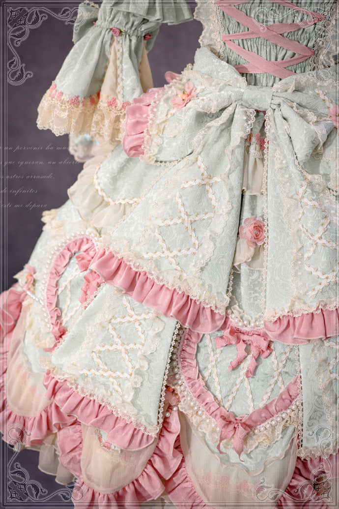 [Pre-orders available until 2/12] Antique Cake Heart Lolita Dress - Mint