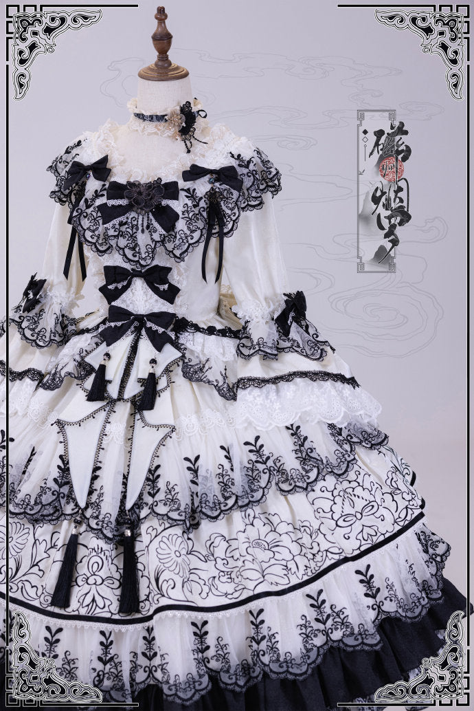 【受注予約8/27まで】Cizhou Ware Black ラグジュアリードレス・ロング丈