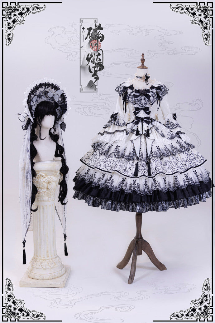 【受注予約8/27まで】Cizhou Ware Black ラグジュアリードレス・ロング丈