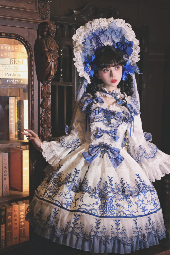 【受注予約8/27まで】 Blue and White ラグジュアリードレス・ショート丈