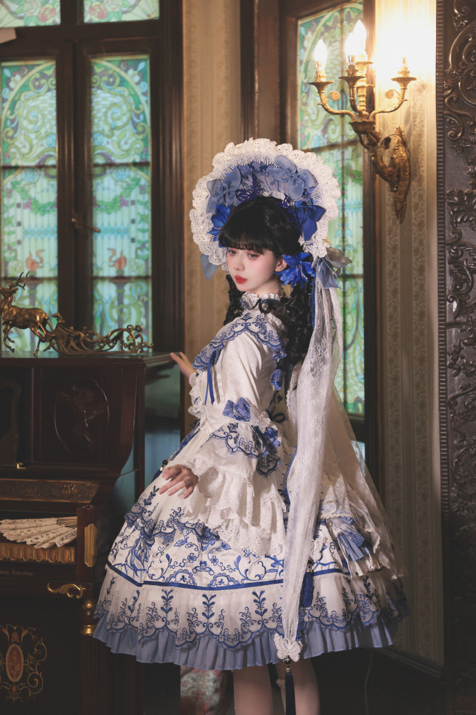 【受注予約8/27まで】 Blue and White ラグジュアリードレス・ショート丈