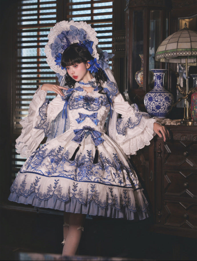 【受注予約8/27まで】 Blue and White ラグジュアリードレス・ショート丈