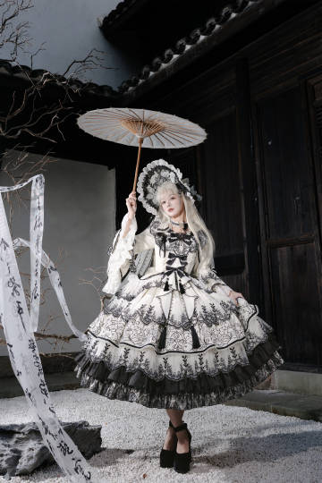 【受注予約8/27まで】Cizhou Ware Black ラグジュアリードレス・ロング丈