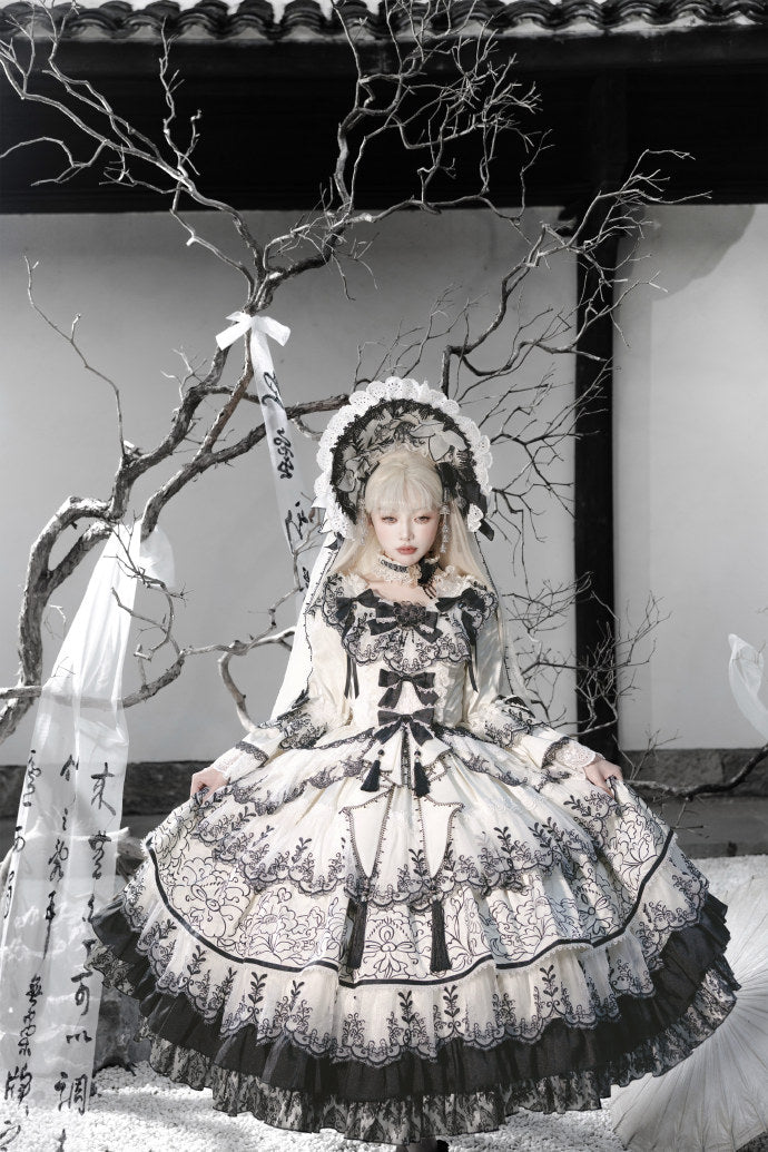 【受注予約8/27まで】Cizhou Ware Black ラグジュアリードレス・ロング丈