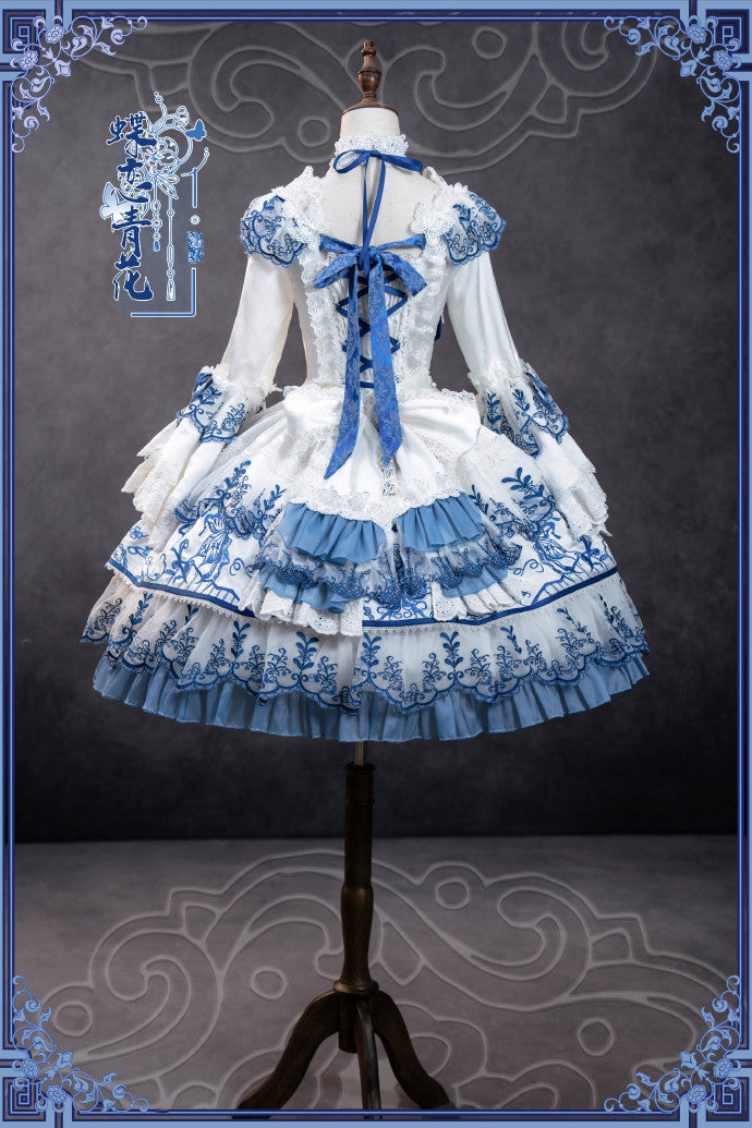 【受注予約8/27まで】 Blue and White ラグジュアリードレス・ショート丈
