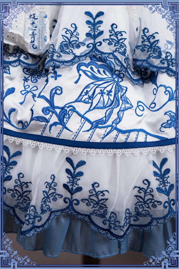 【受注予約8/27まで】 Blue and White ラグジュアリードレス・ショート丈