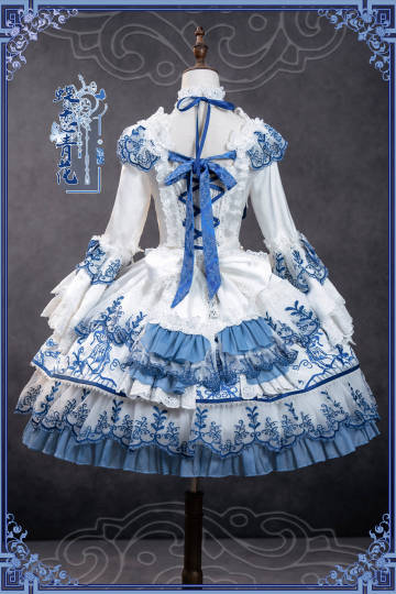 【受注予約8/27まで】 Blue and White ラグジュアリードレス・ショート丈
