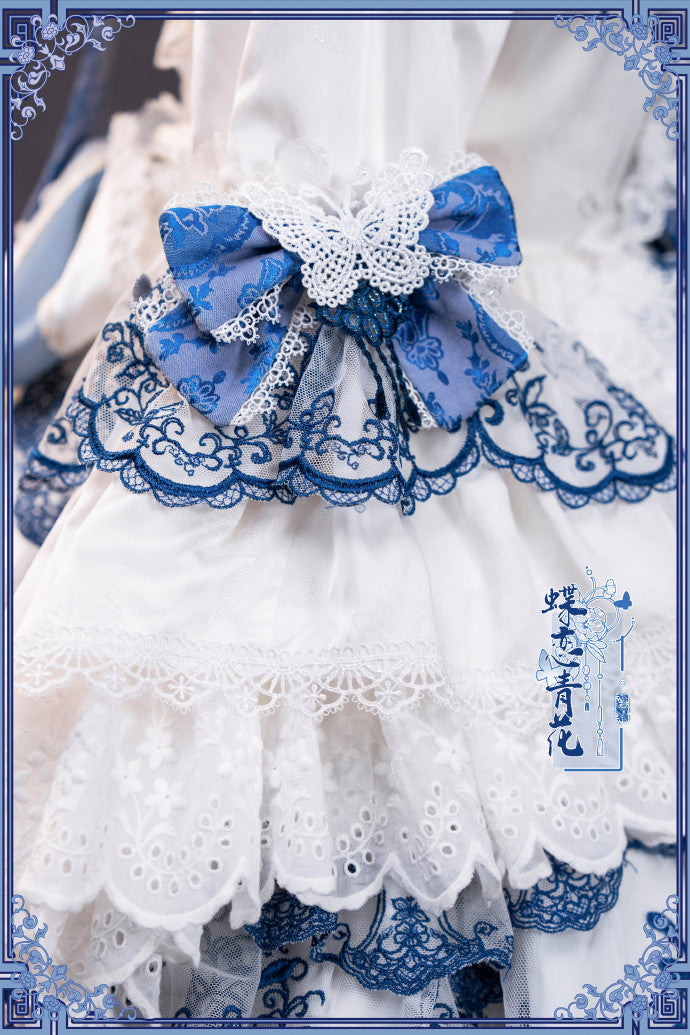 【受注予約8/27まで】 Blue and White ラグジュアリードレス・ショート丈