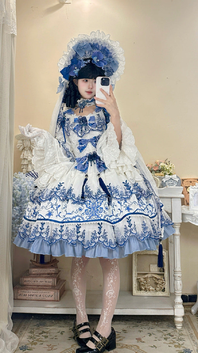 【受注予約8/27まで】 Blue and White ラグジュアリードレス・ショート丈