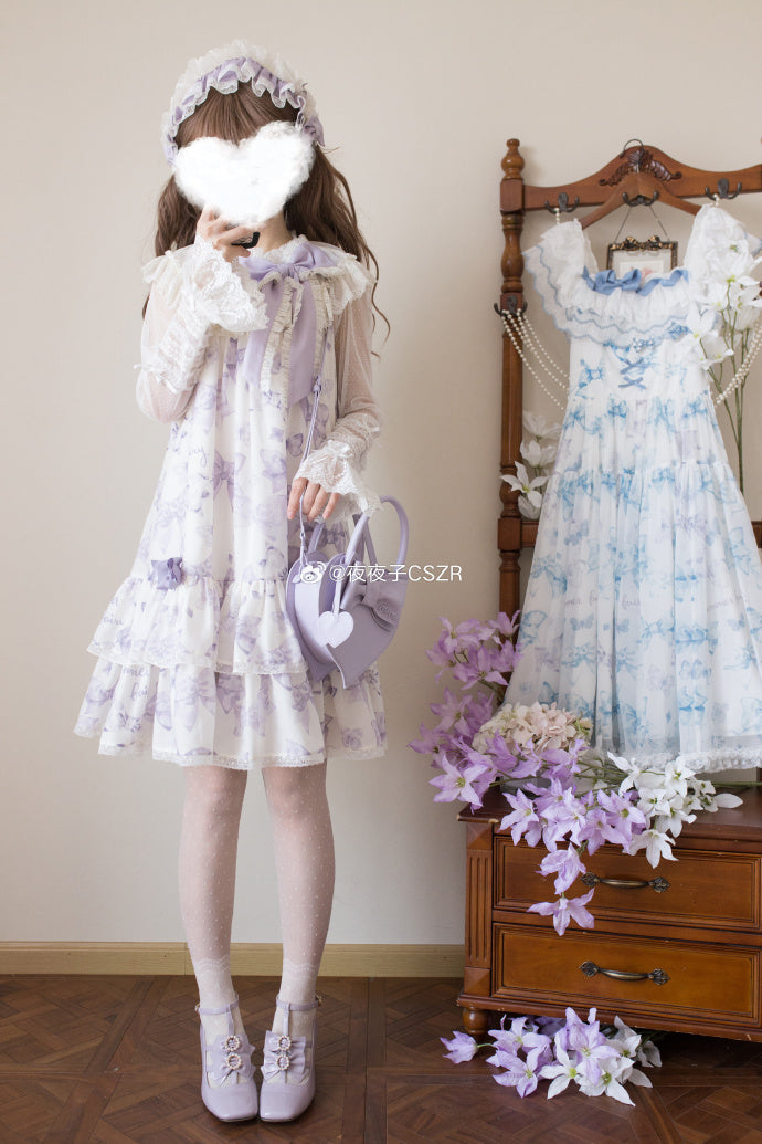 [Pre-orders available until 2/10] Ribbon Eternal Garden short tiered jumper skirt