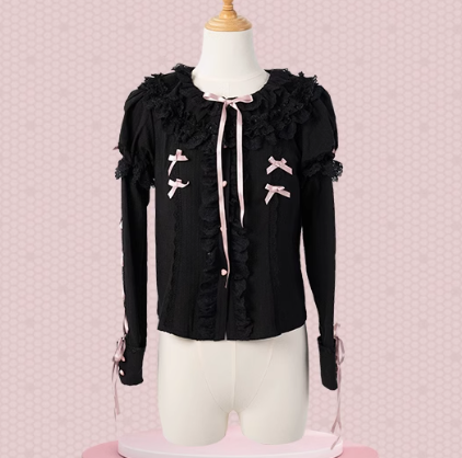 【再販・受注予約12/23まで】Lace Figure リボンとレースのブラウス