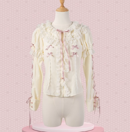 【再販・受注予約12/23まで】Lace Figure リボンとレースのブラウス