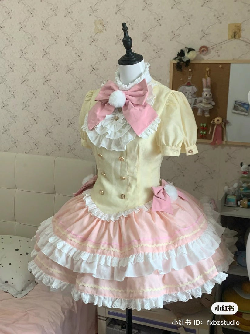 【再販・受注予約7/16まで】Fairydoll Maid ミニ丈半袖ワンピース エプロン・ドロワーズ付き