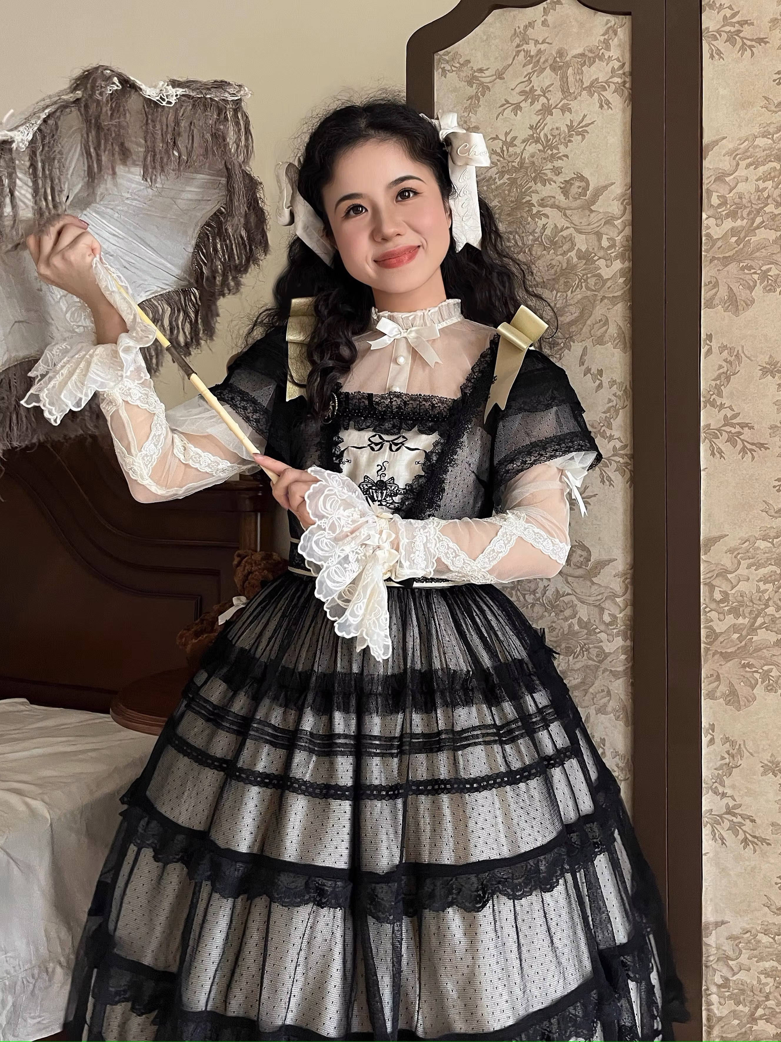 Afternoon Tea Party Embroidered Polka Dot Tulle Dress
