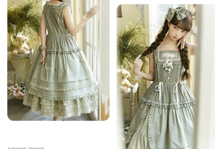 [Sale period ended] PEACH TREE embroidered jumper skirt