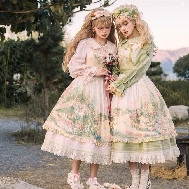 [Resale/Pre-orders available until 2/12] Fragrant Grass Print Jumper Skirt