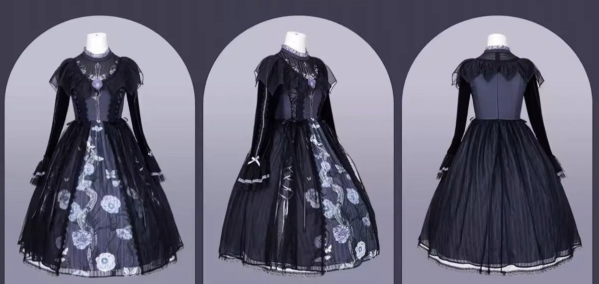 [Sale period has ended] Dark Night Beauty Layered Dress