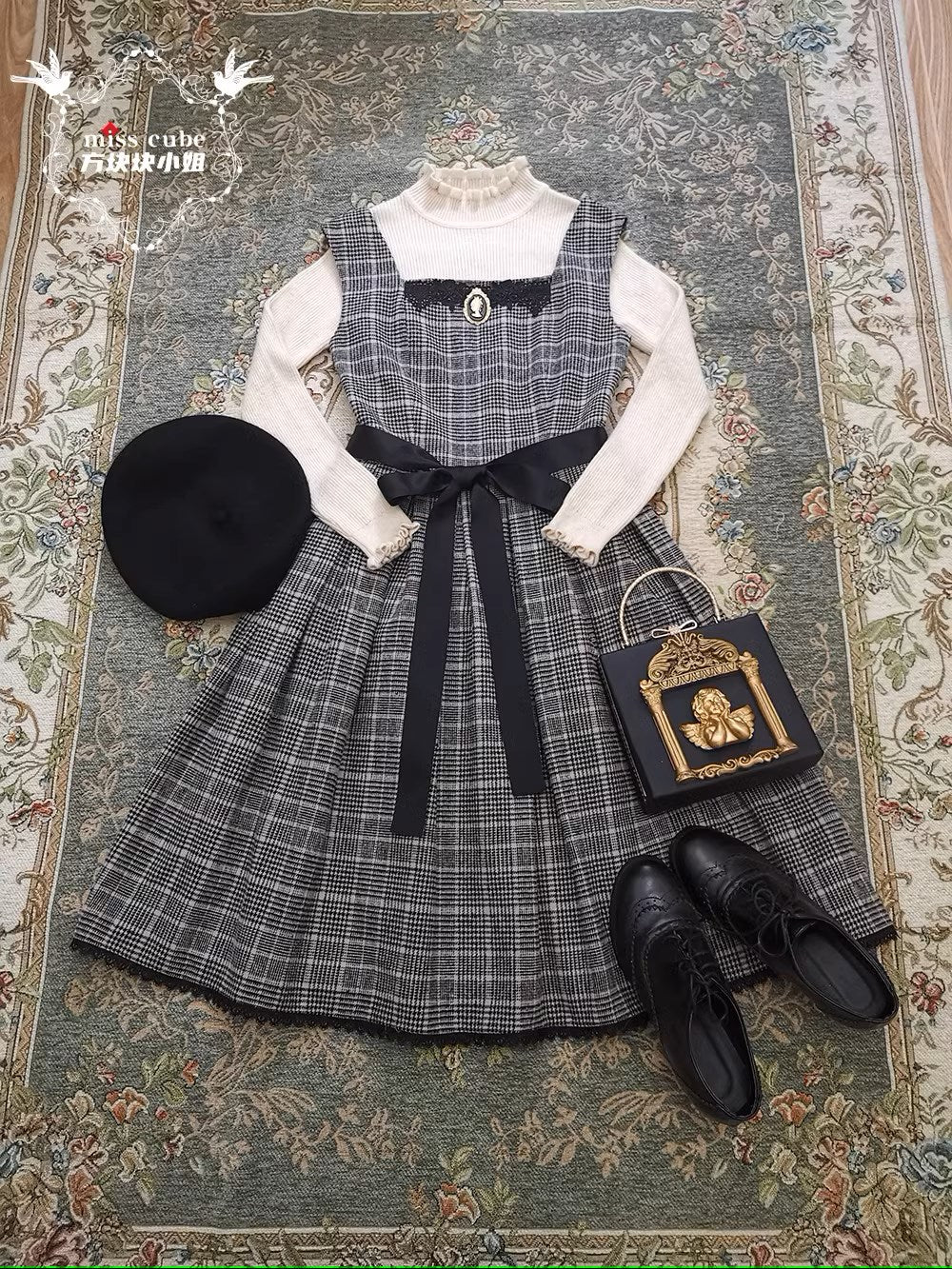 Earl Gray checked jumper skirt