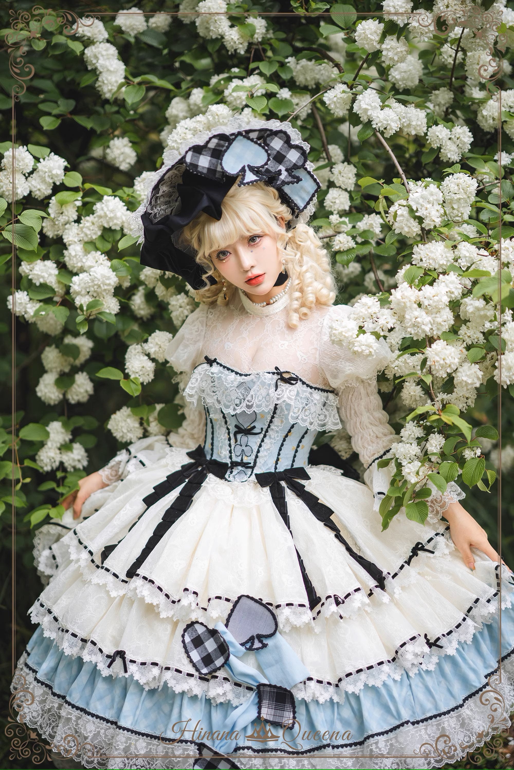 【再販・受注予約8/8まで】Dream Alice ラグジュアリーセットアップ／アリスブルー／ショート丈