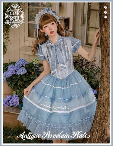 Antique Porcelain Plates Corset Jumper Skirt