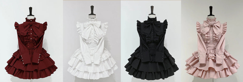 Doll's House Ribbon tie ruffle blouse 5 colors