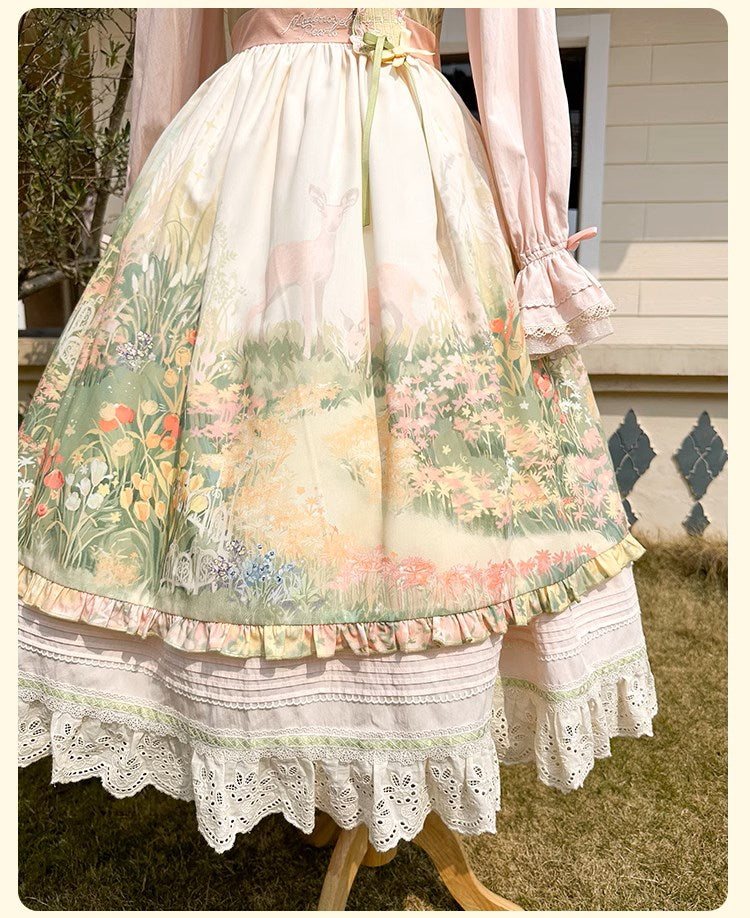 [Resale/Pre-orders available until 2/12] Fragrant Grass Print Jumper Skirt