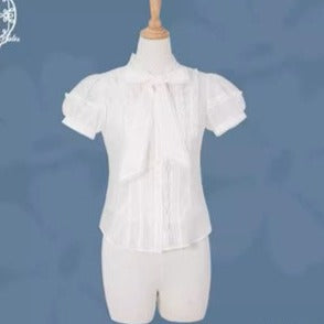 Antique Porcelain Plates Short Sleeve Blouse