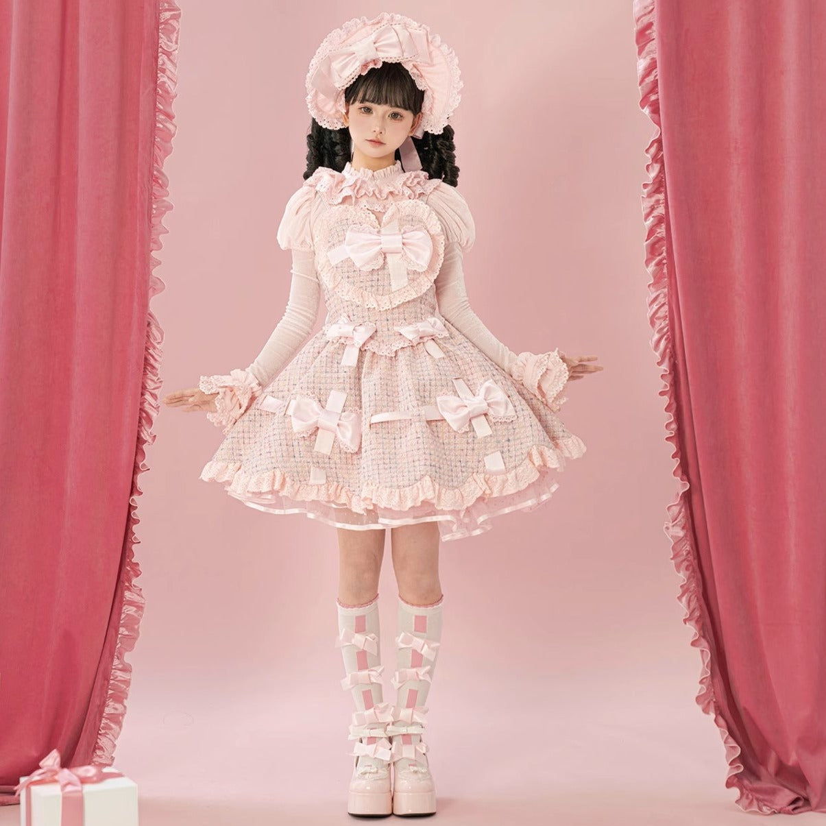 Ribbon Gift Box Dot Tulle Pannier