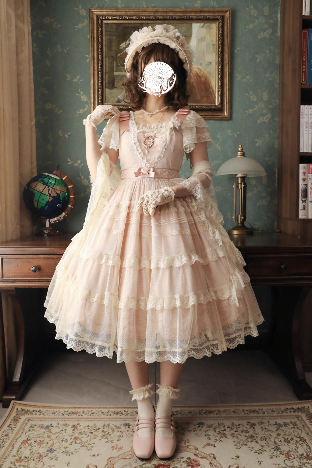 Afternoon Tea Party Embroidered Polka Dot Tulle Dress