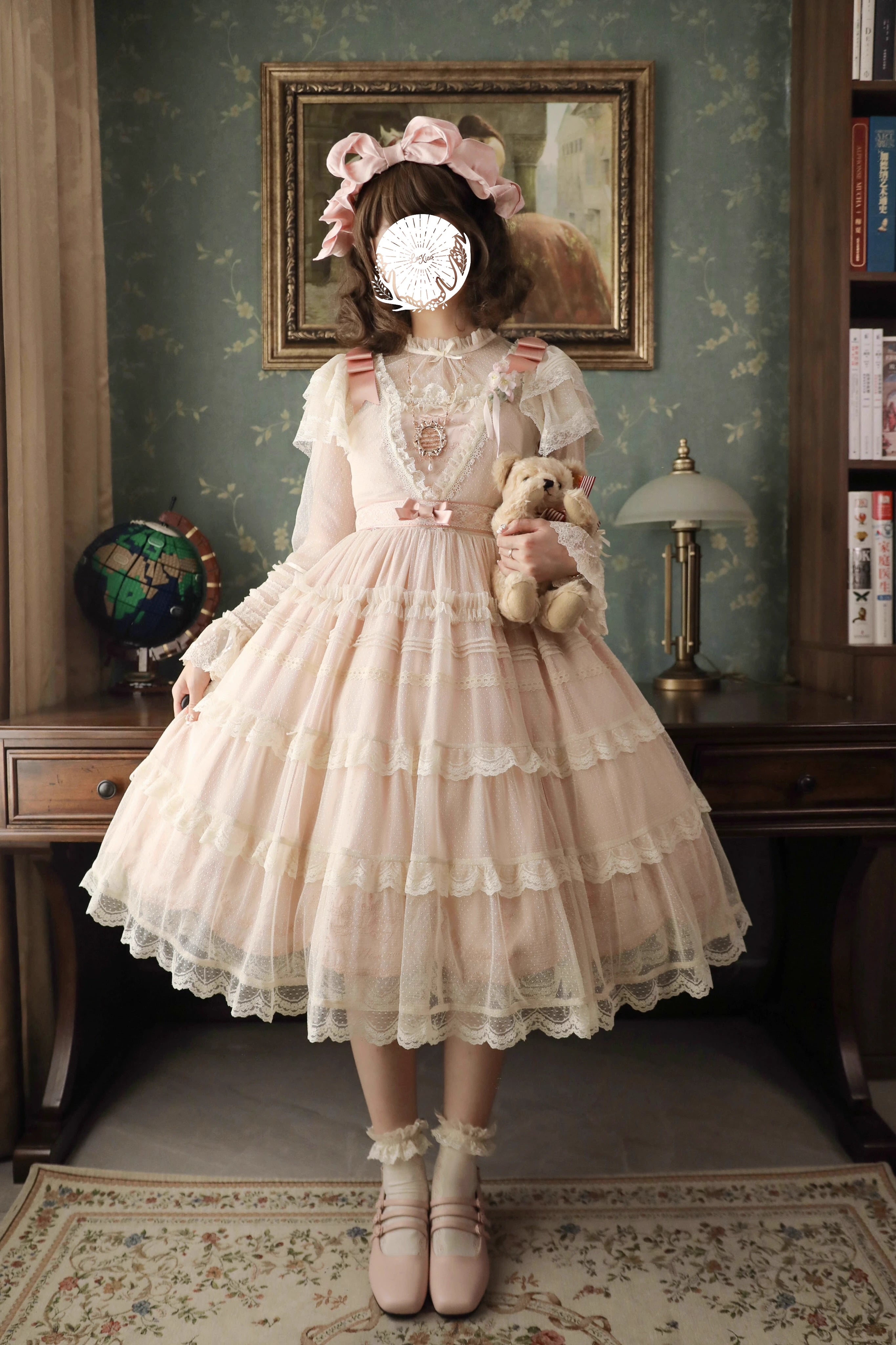 Afternoon Tea Party Embroidered Polka Dot Tulle Dress