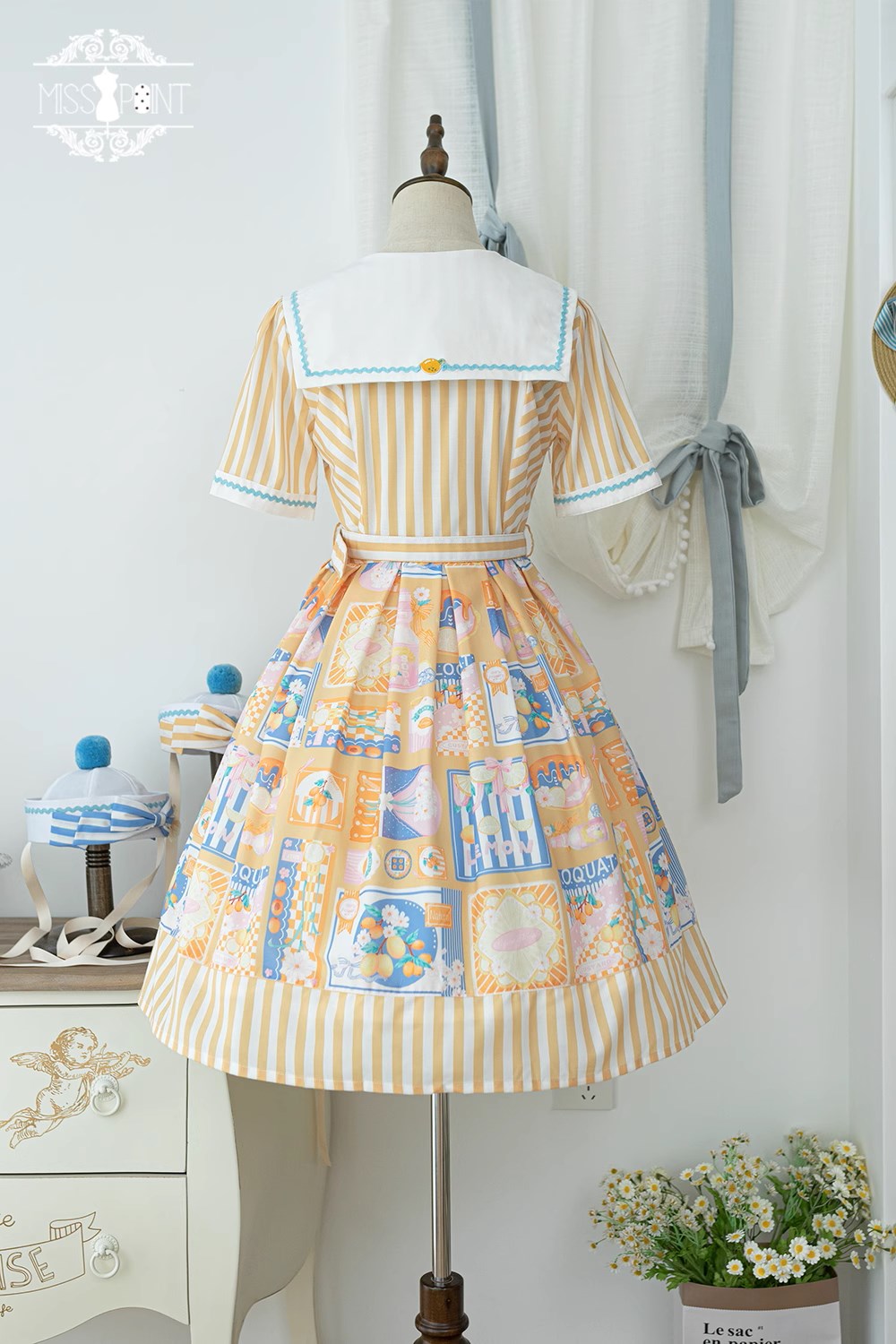 【予約販売】Loquat and Lemon セーラーカラーワンピース