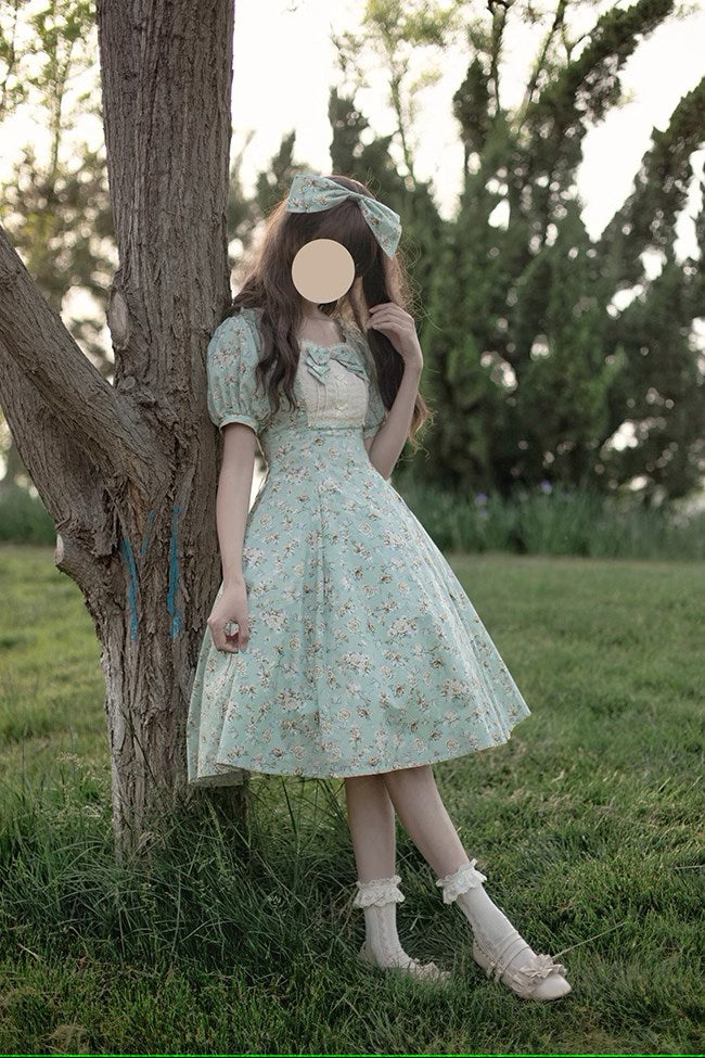 Floral Poetry Classical Short Sleeve Dress
